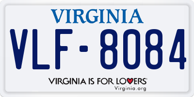 VA license plate VLF8084
