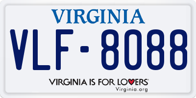 VA license plate VLF8088
