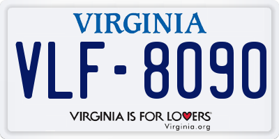 VA license plate VLF8090