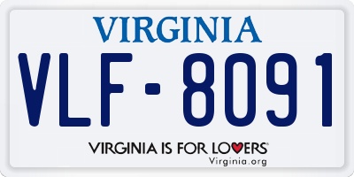 VA license plate VLF8091