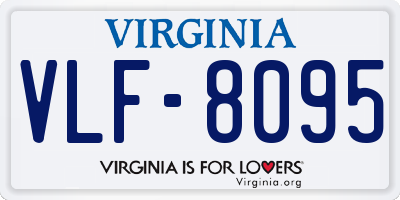 VA license plate VLF8095