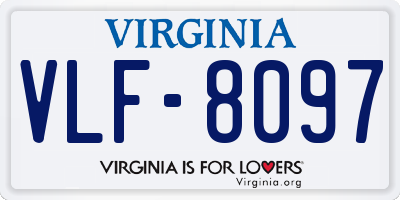 VA license plate VLF8097