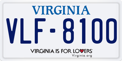 VA license plate VLF8100