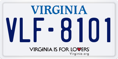 VA license plate VLF8101