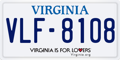 VA license plate VLF8108