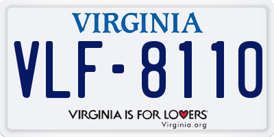 VA license plate VLF8110
