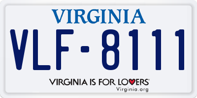 VA license plate VLF8111