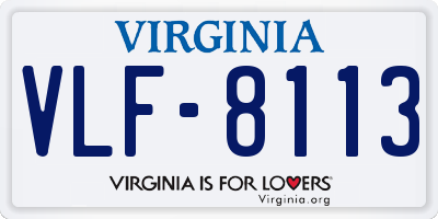 VA license plate VLF8113