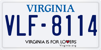 VA license plate VLF8114