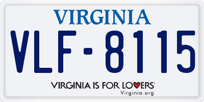 VA license plate VLF8115