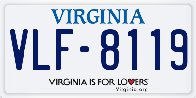 VA license plate VLF8119