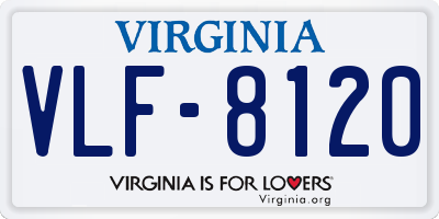 VA license plate VLF8120
