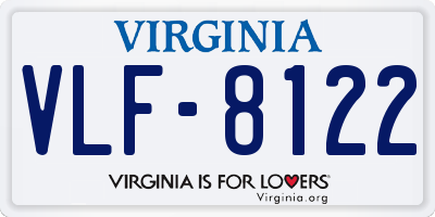 VA license plate VLF8122