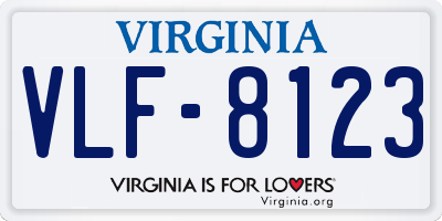 VA license plate VLF8123