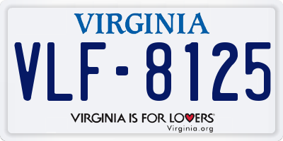 VA license plate VLF8125