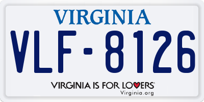 VA license plate VLF8126