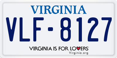 VA license plate VLF8127