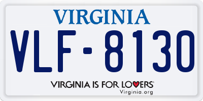 VA license plate VLF8130