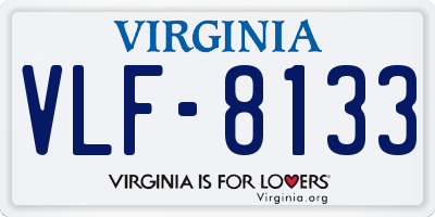 VA license plate VLF8133