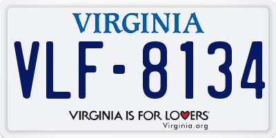 VA license plate VLF8134