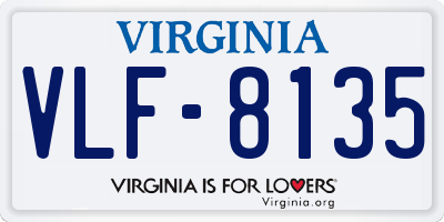 VA license plate VLF8135