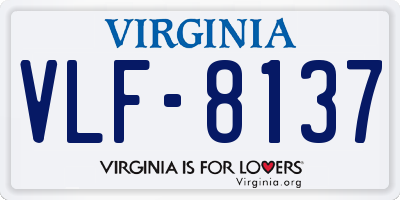 VA license plate VLF8137