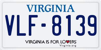 VA license plate VLF8139