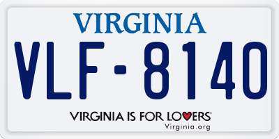 VA license plate VLF8140