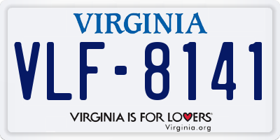 VA license plate VLF8141