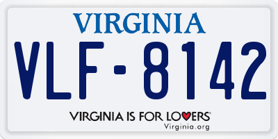 VA license plate VLF8142