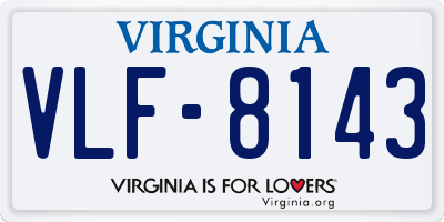 VA license plate VLF8143