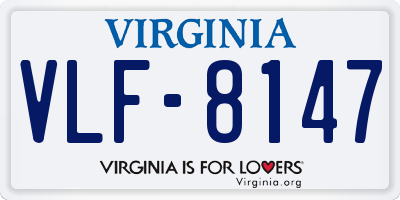 VA license plate VLF8147