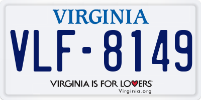 VA license plate VLF8149