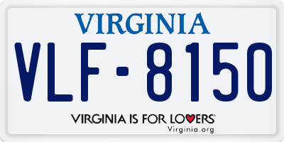 VA license plate VLF8150