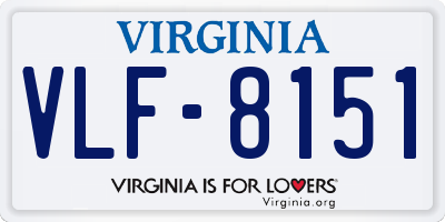 VA license plate VLF8151