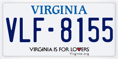VA license plate VLF8155