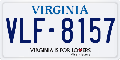 VA license plate VLF8157