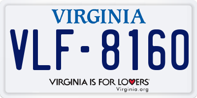 VA license plate VLF8160