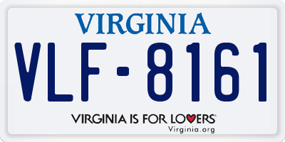 VA license plate VLF8161