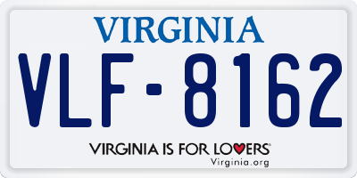 VA license plate VLF8162