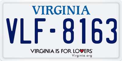 VA license plate VLF8163
