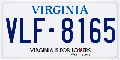 VA license plate VLF8165