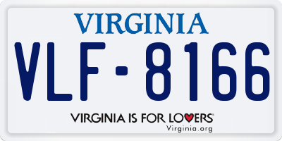 VA license plate VLF8166