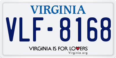 VA license plate VLF8168