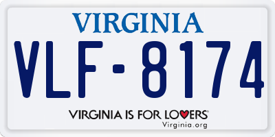 VA license plate VLF8174