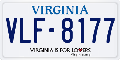 VA license plate VLF8177