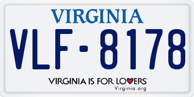 VA license plate VLF8178