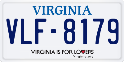 VA license plate VLF8179
