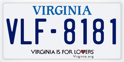 VA license plate VLF8181