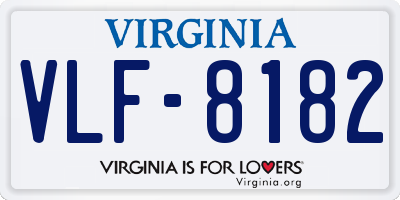 VA license plate VLF8182